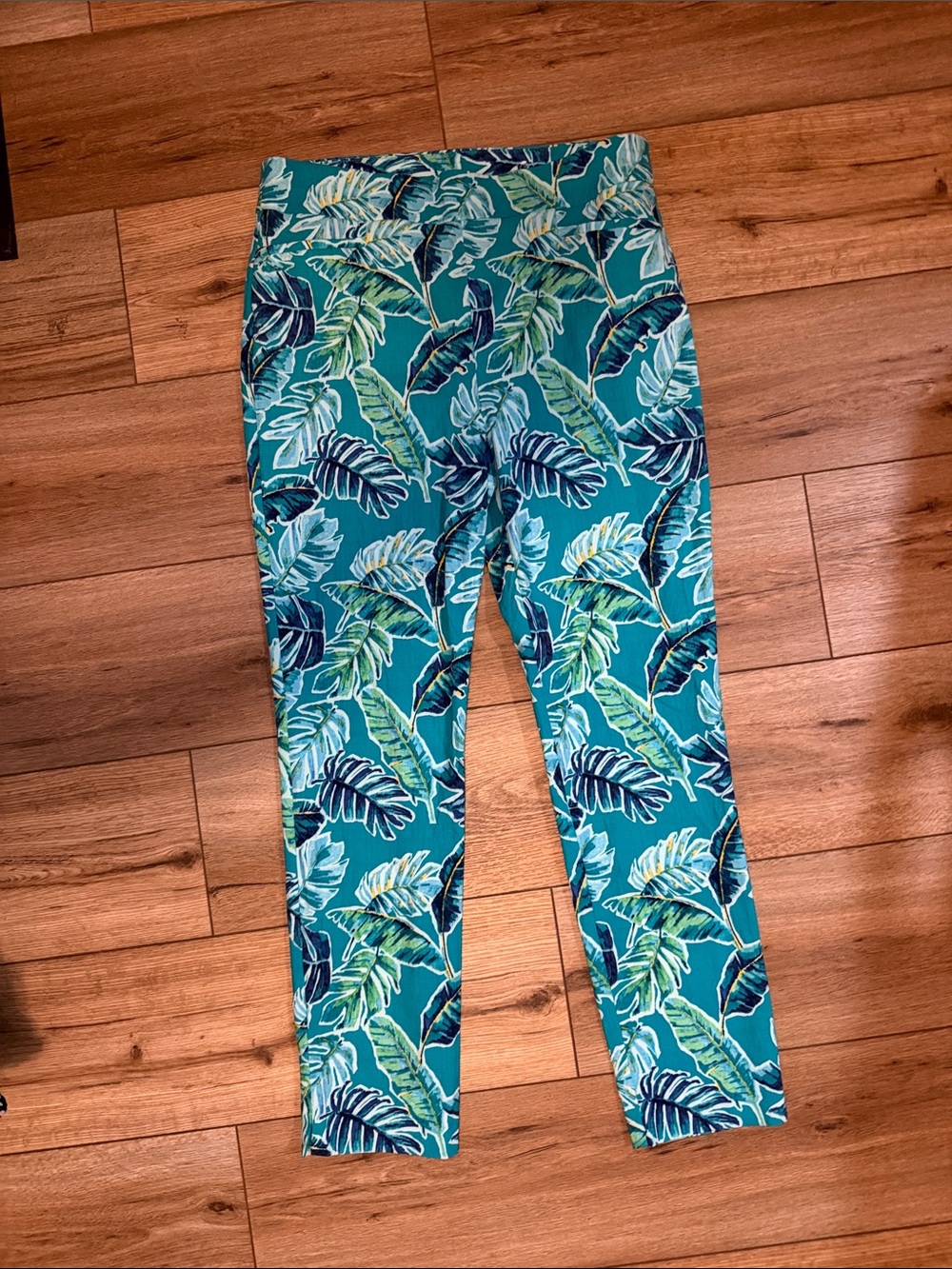 Chicos Teal Tropical Print Women's Jeans